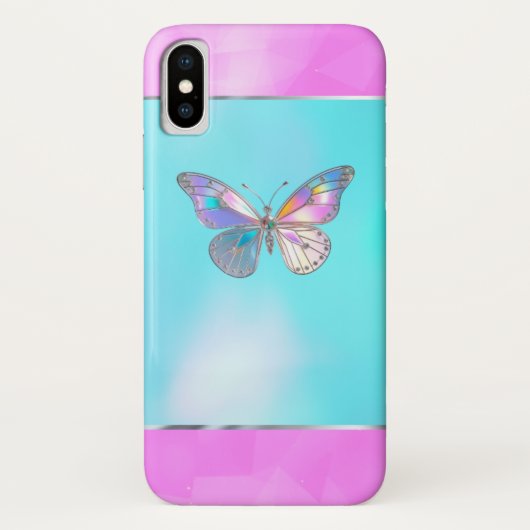 Joli Holographe Butterfly iPhone X Coque (Dos)