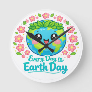 Joli horloge murale pour la Journée de la Terre