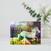 Joli Imaginaire Land Fairy Tale Unicorn Carte post (Debout devant)