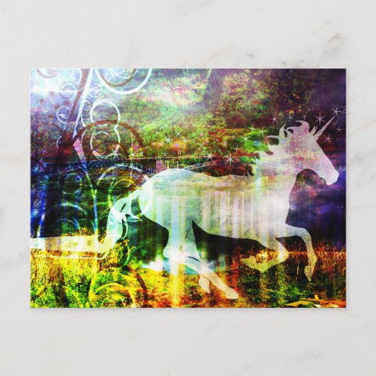 Joli Imaginaire Land Fairy Tale Unicorn Carte post (Devant)