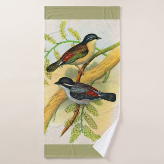 joli imprimé d'oiseaux (Serviette de bain)