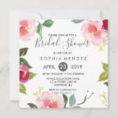Joli Invitation de Fêtes des mariées florales de p (Devant)