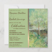 Joli Jardin Peint Vintage Invitation Mariage (Devant)