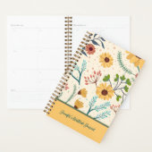Joli Jaune Fleur Personnalisé Journal de Gratitude (Devant avec enveloppe)