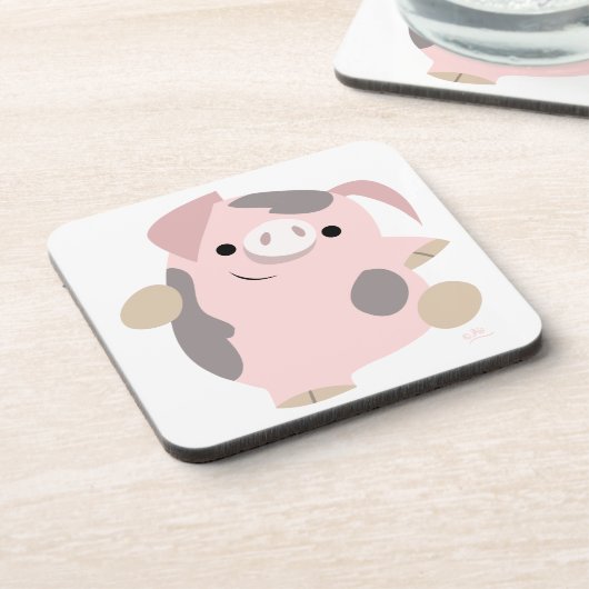 Joli jeu de Dessous de verre de cochon de danse ca (Côté gauche)