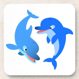 Joli jeu de Dessous de verre de dauphins de dessin