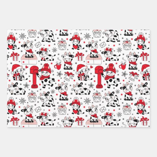 Joli jeu de papier papier d'enrobage de la vache d (Devant)