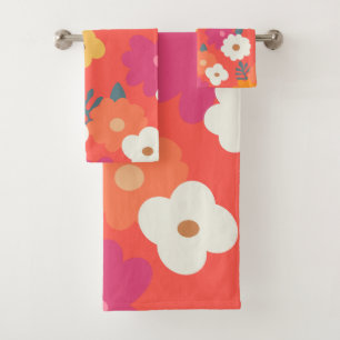 Joli Jeu De Serviettes De Bain De Florales De Coul