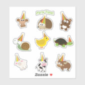 Joli jeu de stickers Animaux de fête (Feuille)