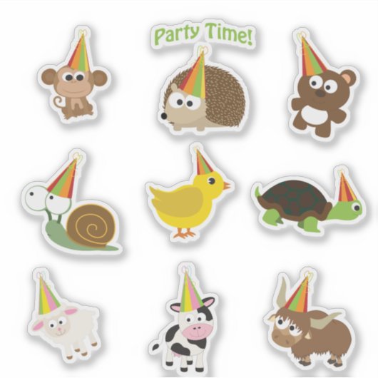 Joli jeu de stickers Animaux de fête (Devant)