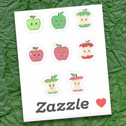 Joli jeu de stickers Apple et Apple Core