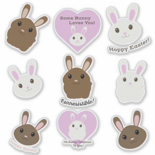 Joli jeu de stickers Bunnies Pâques (Devant)