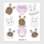 Joli jeu de stickers Bunnies Pâques (Feuille)