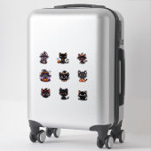 Joli jeu de stickers Chats Noirs Halloween (Sur valise)