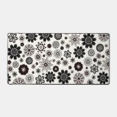 Joli jeu moderne noir et blanc motif floral (Recto)