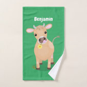 Joli joli maillot de vache et dessin de fleurs (Serviette à main)