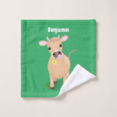 Joli joli maillot de vache et dessin de fleurs (Gant de toilette)