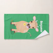 Joli joli maillot de vache et dessin de fleurs (Serviette à main)