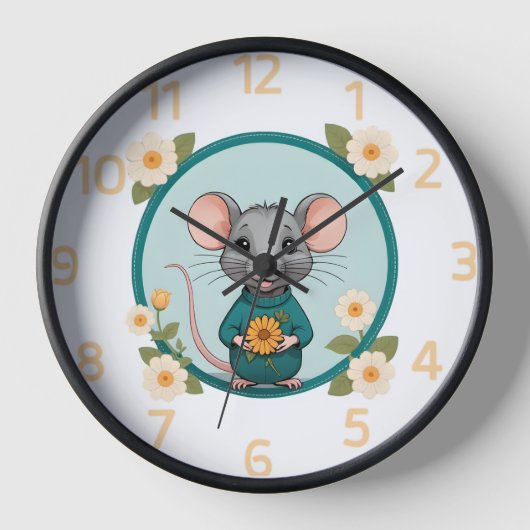 Joli joli ratty avec fleurs horloge (Recto)