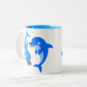 Joli Jouer Cartoon Dolphins Mug (Devant gauche)