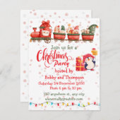 Joli Jouet de Noël Train photo Carte de vacances (Devant / Derrière)