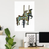 Joli Joyeux Aller Round Carousel Horse Poster (Bureau à domicile)