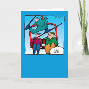 Joli Jump ! Carte de Noël des skieurs