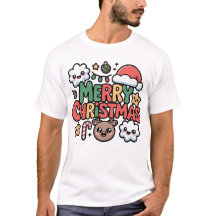Joli Kawaii Joyeux Noël T-Shirt de Dessin Animé