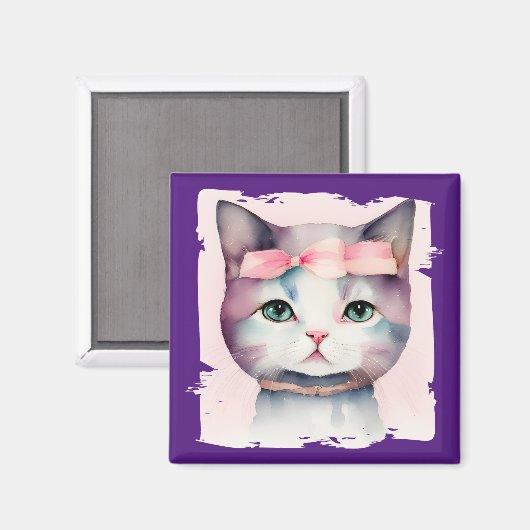 Joli Kitty Avec Aimant Bow Rose (Recto/Verso)