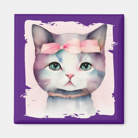 Joli Kitty Avec Aimant Bow Rose (Devant)