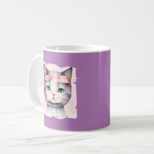 Joli Kitty Avec Mug De Bow Rose (Devant gauche)