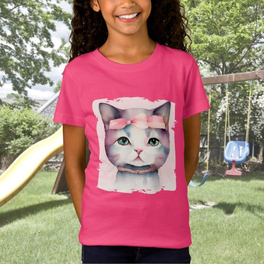Joli Kitty Avec T-shirt Bow Rose