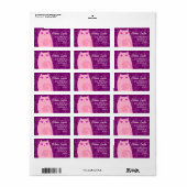 Joli Kitty rose et violet Étiquette (Feuille entière)
