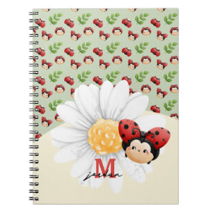 Joli Lady Bug Motif Carnet Enfants avec le nom