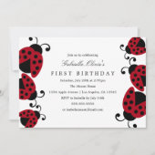 Joli Ladybugs | Invitation de fête d'anniversaire (Devant)