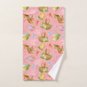 Joli lapin aquarelle et éléments pâques (Serviette à main)