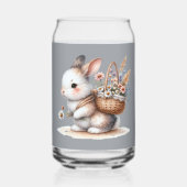 Joli lapin aux fleurs Aquarelle Art (Recto)