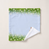 Joli lapin Brown & Fleurs sur bleu clair (Gant de toilette)