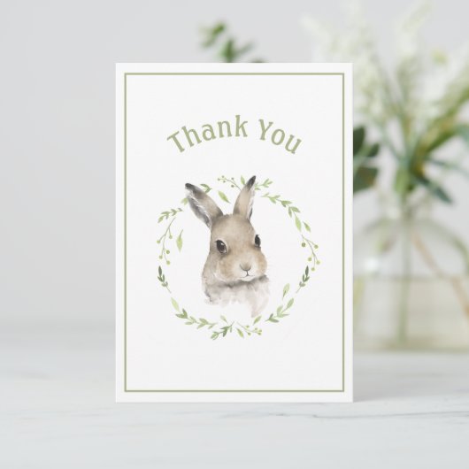 Joli lapin Carte de remerciements simple (Debout devant)