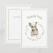 Joli lapin Carte de remerciements simple (Devant / Derrière)