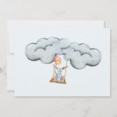 Joli lapin dans les nuages Baby shower Invitation (Dos)