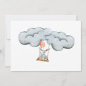 Joli lapin dans les nuages Baby shower Invitation (Dos)