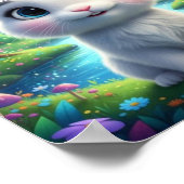 Joli Lapin de la Forêt de Fleurs Affiche de Fantai (Coin)