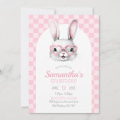 Joli lapin de Pâques Anniversaire Invitation ou ch (Devant)