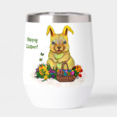 Joli lapin de Pâques avec oeufs et fleurs (Arrière)