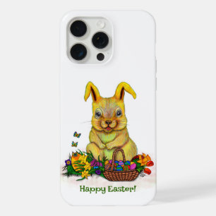 Joli lapin de Pâques avec oeufs et fleurs