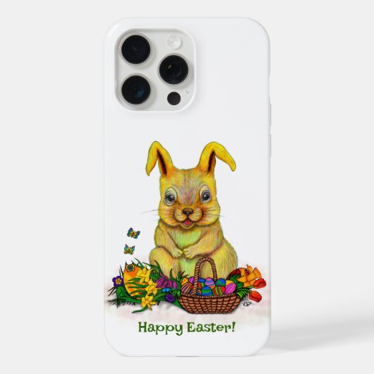 Joli lapin de Pâques avec oeufs et fleurs (Verso)