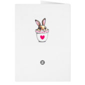 Joli lapin de Pâques dans un pot de plante et œufs (Dos)