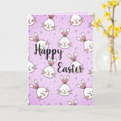 Joli lapin et chic carte de Pâques à la couleur (Fleur jaune)