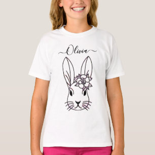 Joli lapin et fleur. Personnaliser T-Shirt